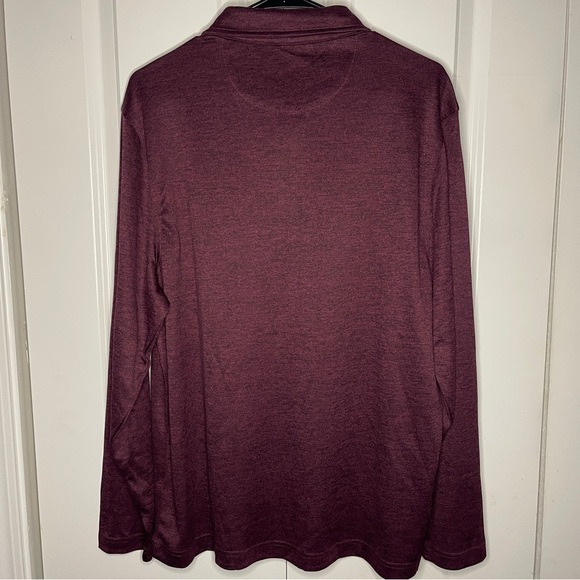 Tailorbyrd Sport Golf Size Large Burgundy 1/4 Zip Pullover Shirt Front Pocket - Picture 6 of 8